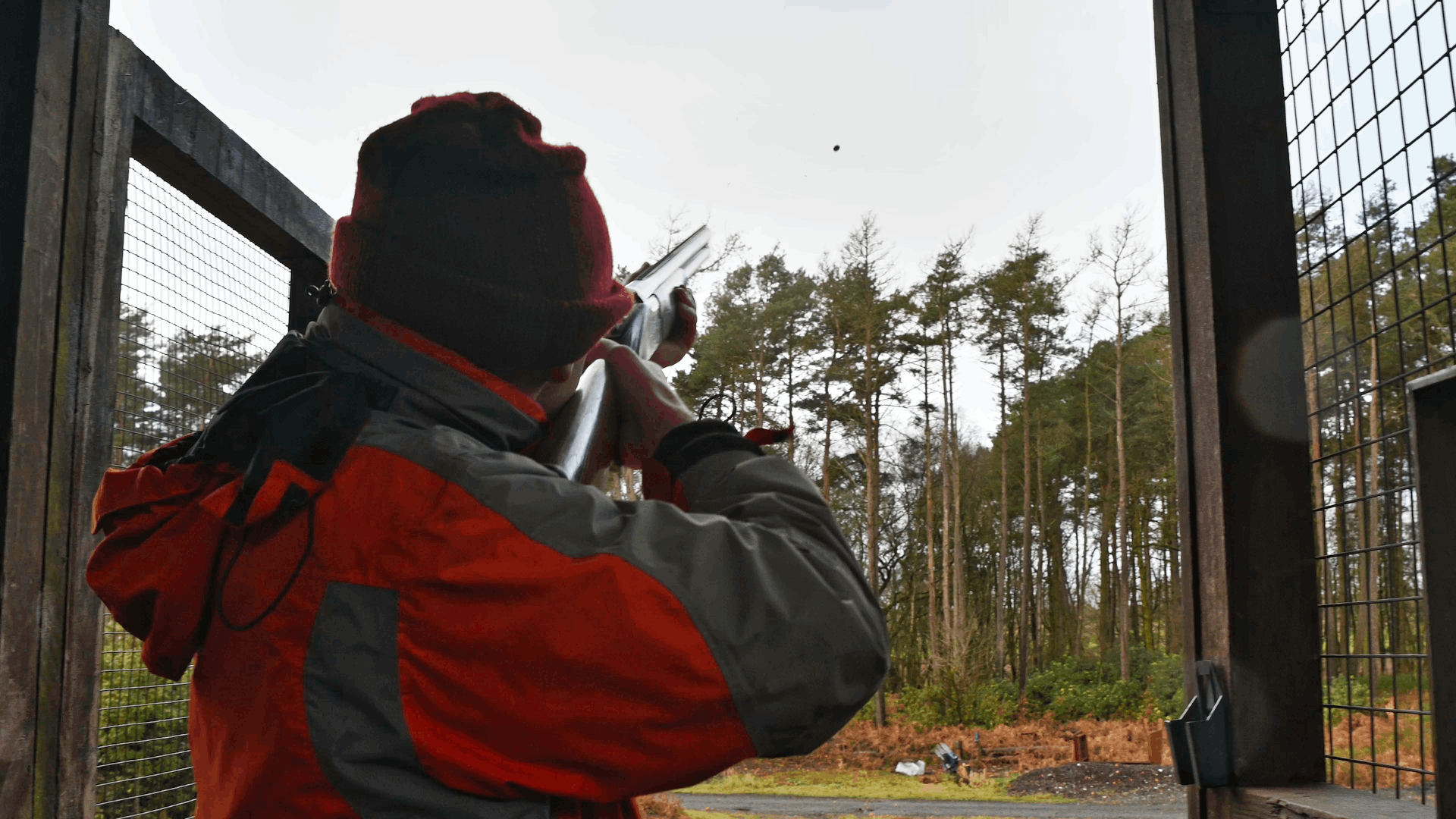 the dad shows the daughter how its done at Manchester clay pigeon club