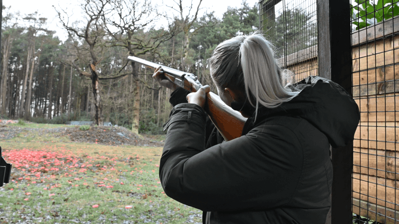 women enjoying hen party clay shoot